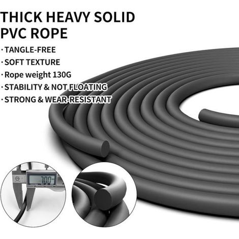 Corde À Sauter - PVC 7 mm - Roulements À Billes En Acier - Réglable Jusqu'à 3 m - Pour Fitness Boxe Gym - 1 Pièce (1/5)