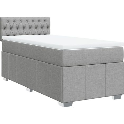 Maison Exclusive - Giroletto a Molle con Materasso Grigio Chiaro 90x190 cm Tessuto (1/5)