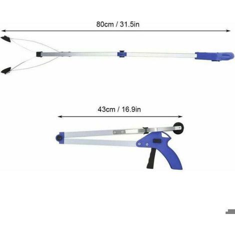 Ramasseur De Déchets - Alliage D'aluminium - Télescopique Jusqu'à 80 Cm - Pliable - Pour Jardin Potager Extérieur - 1 Pièce (1/4)