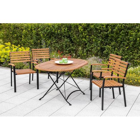 Schlossgarten Set 5tlg 4 Sessel Tisch ov 140x90cm
