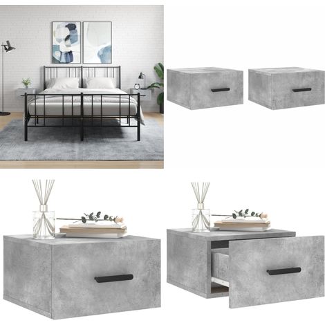 Wand-Nachttische 2 Stk. Betongrau 35x35x20 cm - Wandregal - Wohnzimmerdeko - Betonmöbel - Hängeschrank - Schlafzimmerdekor - Home & Living (1/5)