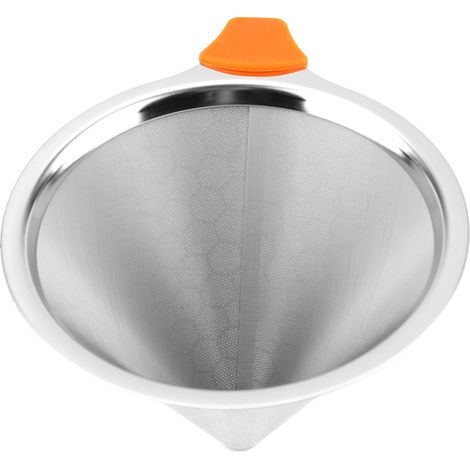 Filtre à café américain en acier inoxydable, infuseur à thé et à café, passoire à café en maille, entonnoir (1/5)