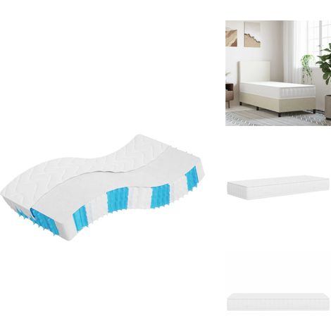 Matelas à ressorts ensachés dureté moyenne 80x200 cm - Matelas À Ressorts Ensachés - Matelas Confortable - Matelas Double Zone - Matelas Support Lombaire - Matelas Livraison Rapide (1/5)