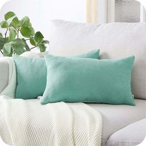 ZOLGINAH Taie d'oreiller 40x60 Lot de 2 Housse Coussin Bleu en Chenille Doux Decoration Chmabre Ado Maison Salon de Coussin Canapé Lit Fauteuil de Bureau Scandinave Voiture de Couleur Uni (1/5)