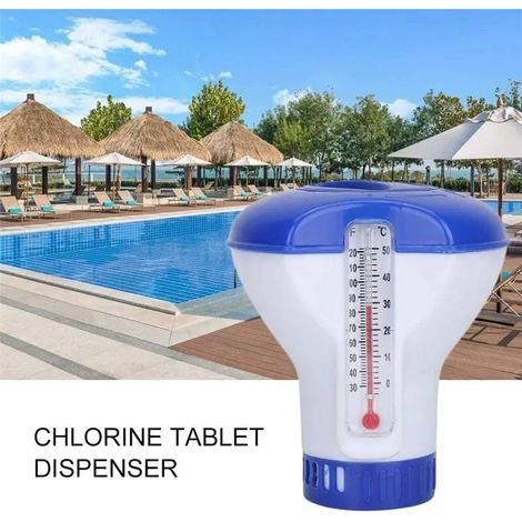 Accessoires de piscine : diffuseur de chlore flottant blanc et bleu (1/5)