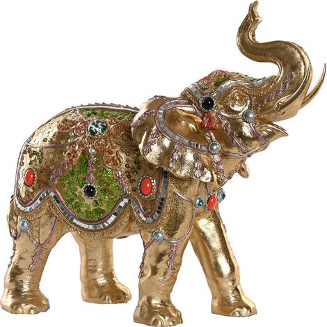Figure Résine 33X15,5X31 Éléphant Doré (1/3)