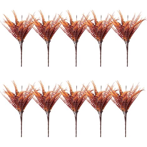 bouquets de fougères artificielles en accessoires jardin décoratifs pour photographie Plastique Orange (1/5)