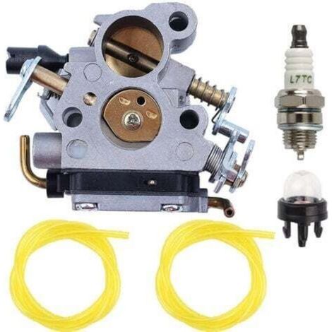 Kit carburateur Husqvarna 235 236E 240E pour tronçonneuses Zama C1T-W33 CS2234 CS2238, livré avec ampoule de démarrage, bougie d'allumage et conduite de carburant. (1/5)