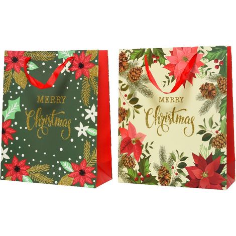 Kaemingk Geschenktasche aus Papier 42 cm Geschenktragetasche Weihnachten