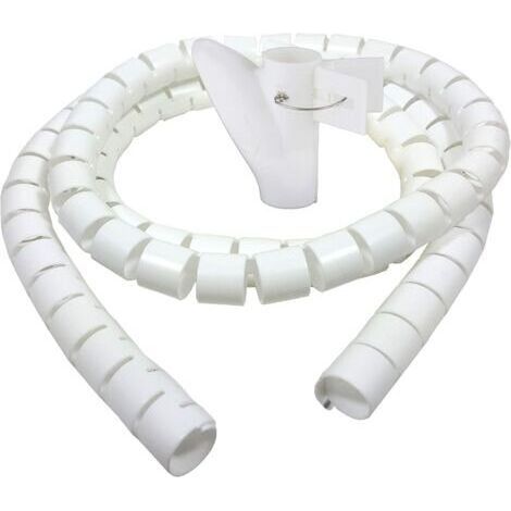 Organizador de cables de escritorio de 3 m, tubo de enrollado para almacenamiento, funda espiral flexible, apto para cables de 22 mm - Blanco (1/5)
