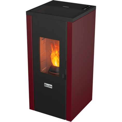 stufa a pellet ermetica canadian stove "designevo fine duster" bordeaux 8 kw (1/3)