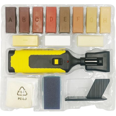 Kit de réparation pour planchers stratifiés en bois franc - Kit de réparation pour planchers et meubles - Cache-rayures et produits d'élimination - Réparation des fissures des planchers stratifiés en (1/2)