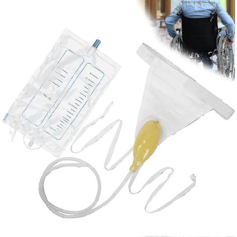 Poche à urine de 1000 ml, urinoir masculin avec entonnoir intégré – anti-fuites et anti-odeurs (1/5)