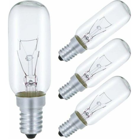 Ampoule Pour Hotte Aspirante E14 40W, T25 230V Ampoule Incandescence Blanc Chaud 2700K Dimmable, Lot de 4 (1/4)