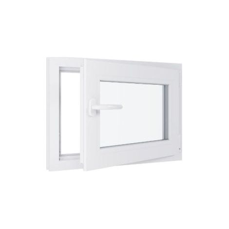 Finestra in PVC - Triplo vetro - Bianco - 700 mmx500 mm cm