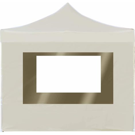 Tente de Réception Pliable Tonnelle de Jardin avec Parois Aluminium Crème 2 x 2 m (1/5)