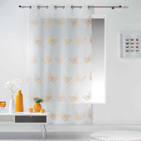 Rideau Voilage "Papillona" 140x240cm Jaune (1/2)