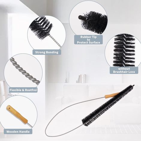 Brosse pour radiateur - 120 cm x 5 cm Flexible sans perte - Idéale pour nettoyer les radiateurs à panneau plat(2pcs) (1/4)