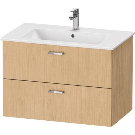 Sous-vasque XBASE avec 2 tiroirs 552x800x475mm chêne naturel (1/3)