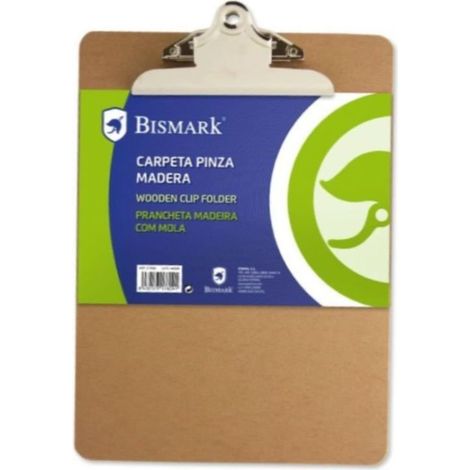 BISMARK CARPETA FOLIO 23X31,3 CM CON PINZA Y BASE MADERA