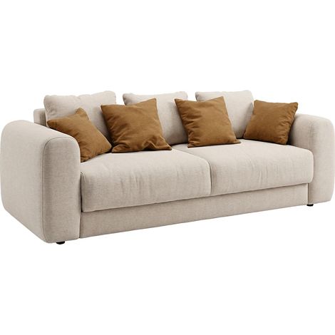 Canapé 4 places convertible en tissu beige ZABANO (1/3)