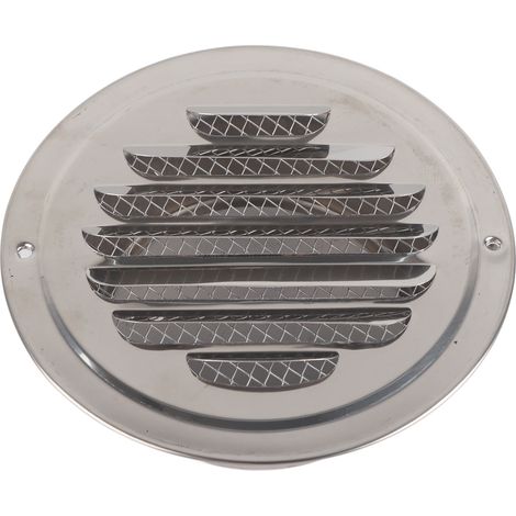 Grille de ventilation murale ronde en acier inoxydable, plat couvercle de conduit d’air avec treillis anti-insectes