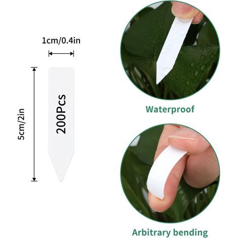 KINGLAKE 200 Pièces Mini Étiquette Pour Semis, 5X1cm Plante, Potager Plastique, Jardin Extérieur, Blanc (1/4)