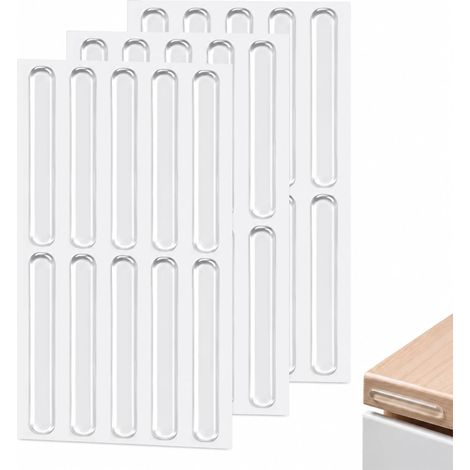 30PCS Transparent Silicone Furniture Bumpers, Anti-Slip Pads to Reduce Noise and Protect Furniture, 63x10mm Rubber Pads with Self-Adhesive Felt for Doors and Drawers (1/5)