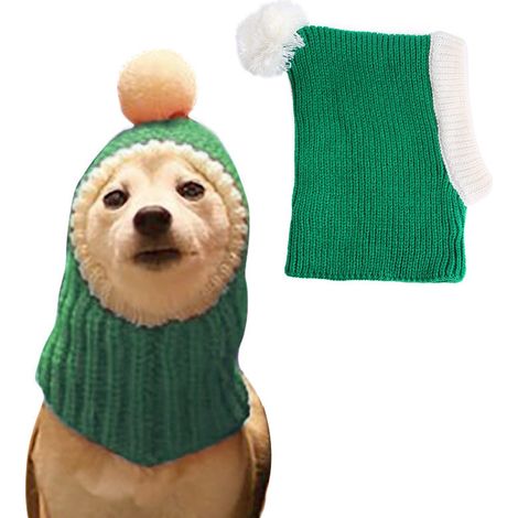 Bonnet de Noël pour chien - Bonnet d'hiver chaud pour chiot, bonnet épais tricoté, bandeau de Noël pour petit chien