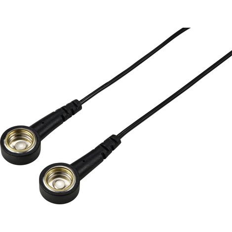 TRU COMPONENTS TC-12356296 Câble de mise à la terre antistatique (ESD) noir 2.40 m Pression mâle 10 (1/2)