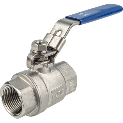 tecuro Edelstahl V4A Kugelhahn, beidseitig IG 1/2 Zoll (DN 15) PN 63, absperrbar