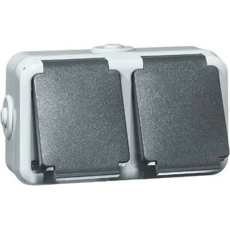 enchufe peha 6632wab doble ip44 montaje superficial