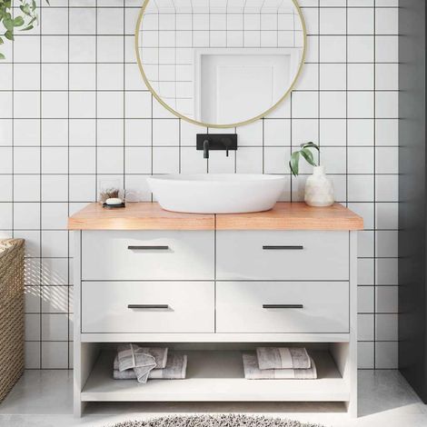 Comptoir de salle de bain marron 120x60x(2-6) cm bois traité