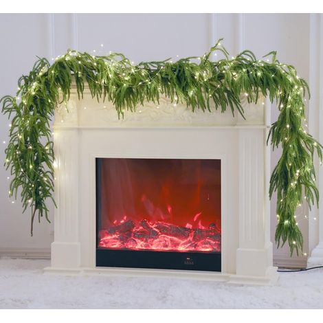 Guirlande De Noël Artificielle - Pin Cryptomeria - 183 Cm - Leds Blanc Chaud - Matériau Pe Souple - Pour Intérieur Et Extérieur - 1 Pièce (1/5)