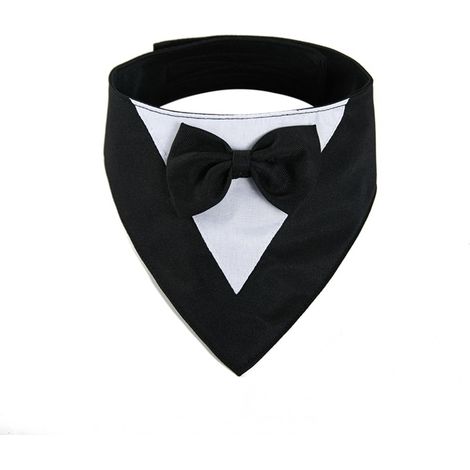 Bandana smoking pour chien, idéale pour les mariages et les fêtes d'anniversaire, noire - XS (1/4)