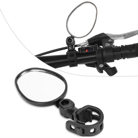 Miroir de sécurité ovale pour vélo de route et VTT, réglable et rotatif à 360° (1/5)