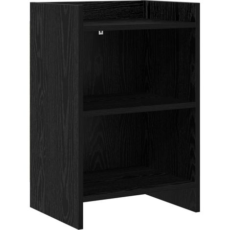 vidaXL Comodini Rovere Nero 40 x 30 x 60 cm Legno ingegnerizzato (1/5)