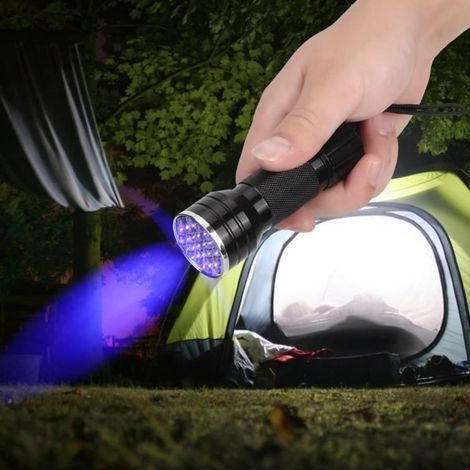 Ultraviolette Taschenlampe, 21 LEDs, Mini-Taschenlampe aus Aluminiumlegierung, Scorpion Pets (mit (1/4)