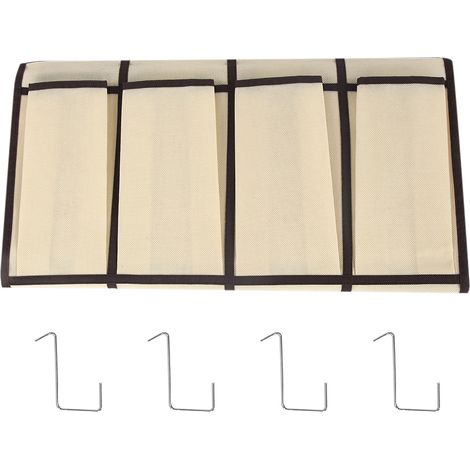 Hängender Schuhaufbewahrungsbeutel mit 24 Fächern aus multifunktionalem Vliesstoff (Beige) (1/5)