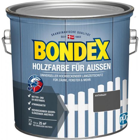Bondex Holzfarbe für Außen - Größe: 2,5 L - Farbe: Anthrazit - Nr.: 435471 (1/3)