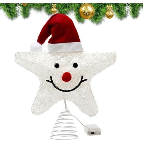Étoile de sapin de Noël Étoile scintillante dorée de 25 cm. décoration lumineuse pour sapin de Noël (1/4)