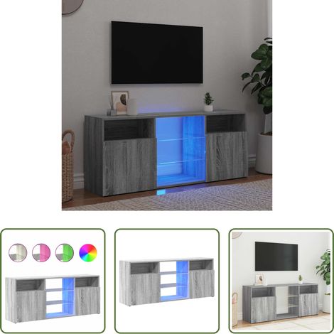 LED-Leuchten - TV-Schrank mit LED-Leuchten Grau Sonoma 120x30x50 cm (1/5)