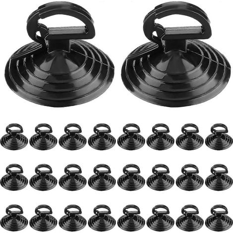 Lot de 24 ventouses pare-soleil pour pare-brise de voiture, petites ventouses en PVC, pour pare-soleil de vitre automobile. Couleur : Noir. (1/4)