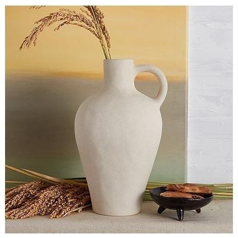 Vase en Céramique, Grand Vase à Fleurs Blanc, Décoration Vase de Table Moderne, Vase Décoratif de Haute Qualité, pour Maison, Fête, Centre de Table de Mariage(25.6cm) (1/5)