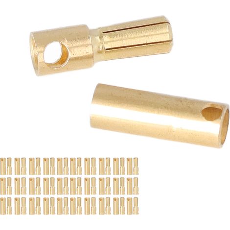 30 Connecteurs Batterie Or Plaqué Laiton Mâle Femelle Kit Puissance Électrique avec Broches pour Voiture Moto, Lot de 30 Paires (1/5)