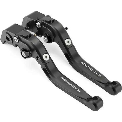 Leviers de frein et d'embrayage pliables compatibles avec les motos DUCATI Multistrada V2/S 1200/S/DVT/Enduro 1260 GT 950 MTS 1200S, poignées extensibles (noires) (1/5)