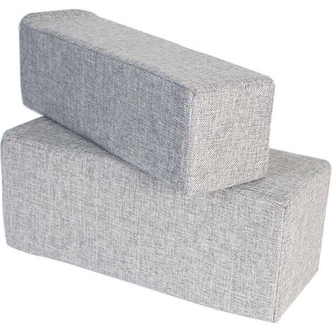 Coussins d'accoudoirs gris pour canapé avec taies amovibles et lavables, coussins de canapé épais en lin, support pour les coudes. (1/5)