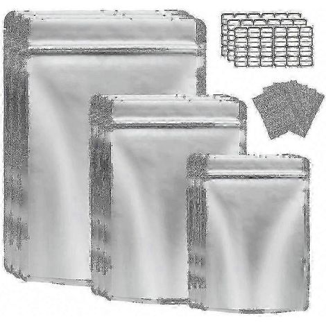 Lot de 50 sachets Mylar avec absorbeurs d'oxygène pour la conservation des aliments, refermables, pour les céréales et les noix (1/4)