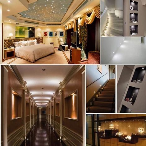Black 9pcs 12V 1W Mini LED Spotlights Recessed Ceiling Lights for Kitchen Stairs Closet Hallway DIY Lighting Warm White Cool White Showcase Cabinet Small Ceiling IP65 3000k (120° Warm White) (1/4)