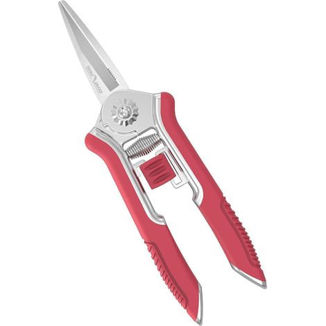 Sécateur de jardin 16,5cm avec poignée Soft Touch, lame acier inoxydable, pour bonsai, fleurs, fruits, légumes (1/5)